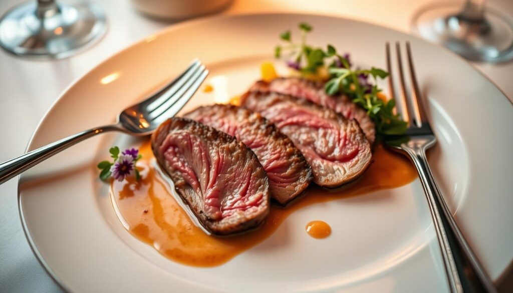 Gold Beef Fine Dining Presentation